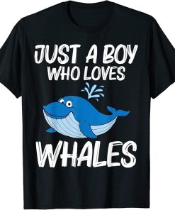 Funny Whale Art For Boys Kids Orca Narwhal Blue Whales T-Shirt