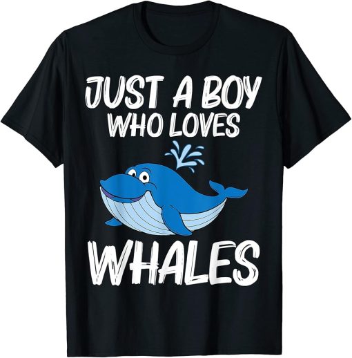 Funny Whale Art For Boys Kids Orca Narwhal Blue Whales T-Shirt